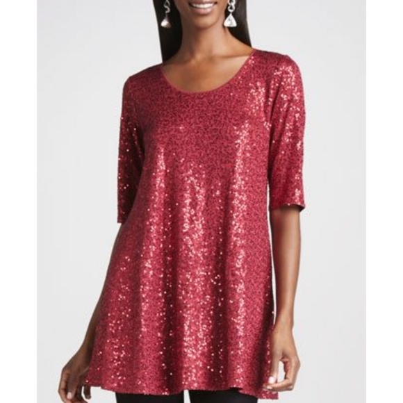 eileen fisher holiday dresses EILEEN FISHER silk sequin holiday dress tunic top S